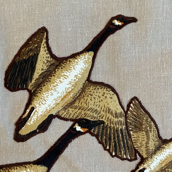 Vtg Bettmaar Artwear Cottagecore Wrap Maxi Skirt Womens 14 Canada Geese Flying - Picture 5 of 14